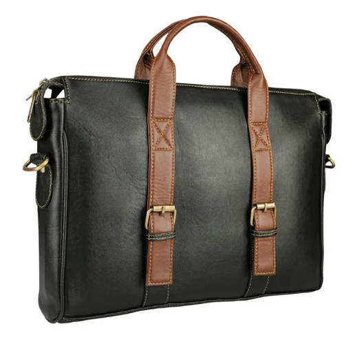 Rexin Pu Laptop Bag - Color: Black