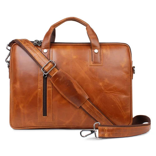 Leather Laptop Bags - Color: Brown