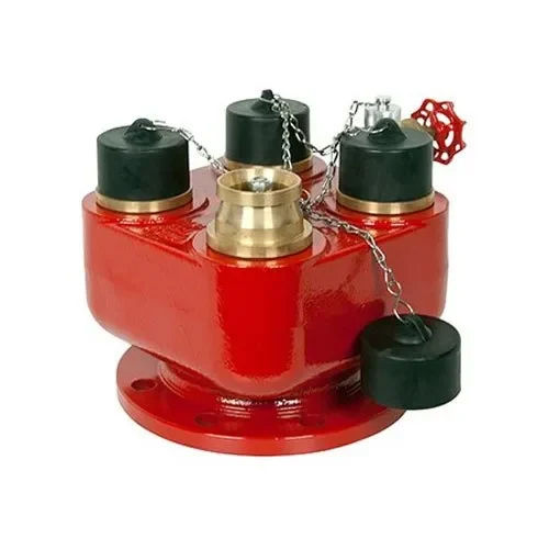 4 Way Fire Brigade Inlet Connection - Color: Red