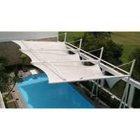Swimming Pool Tensile Cover - Waterproof & Uv-resistant Fabric, White Aluminum Sheet Roof | Ideal For Residential, Commercial, And Public Pools