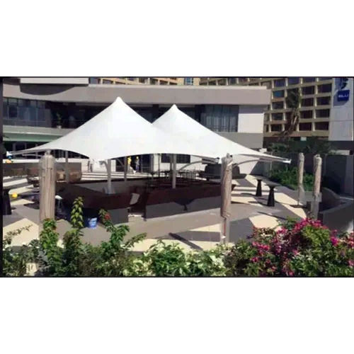 Steel Gazebo Tensile Structure - Color: White