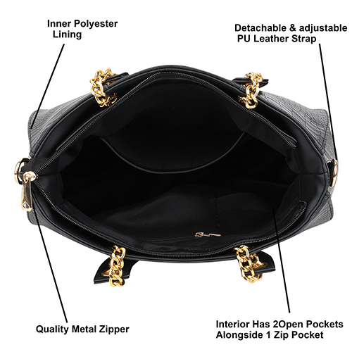 SENTINEL Black Women Leather Hand Bag