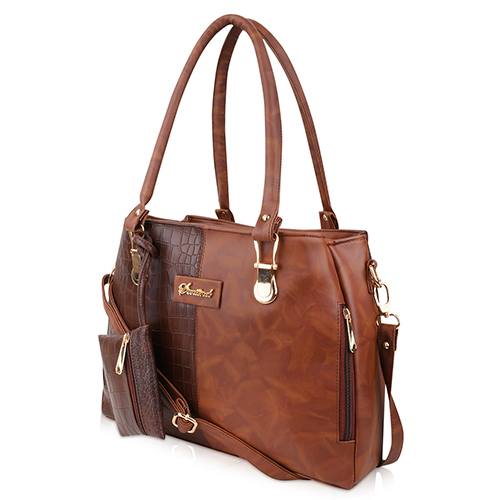 SENTINEL Brown Leather Women Hand Bag