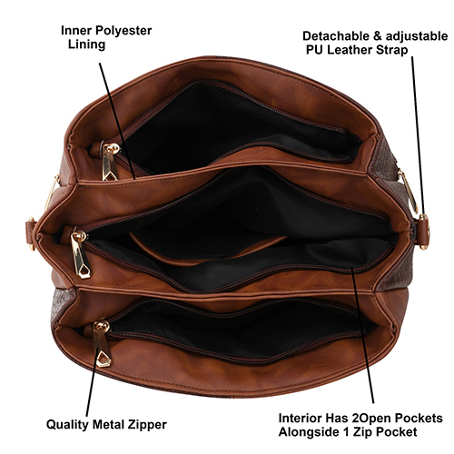 SENTINEL Brown Leather Women Hand Bag