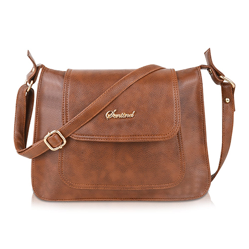 SENTINEL Brown Leather Sling Bag