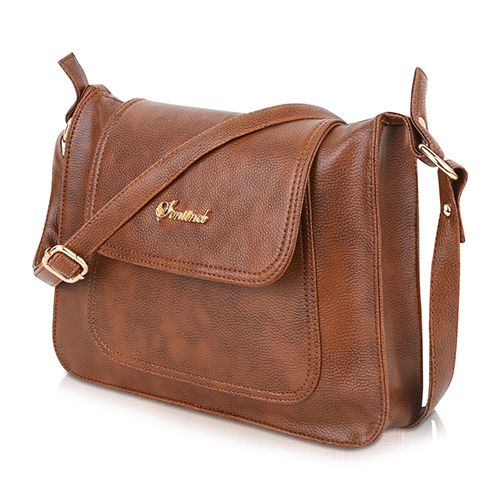 SENTINEL Brown Leather Sling Bag