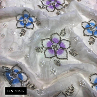Charming Flower Beaded Lace Fabric - Attributes: Comfortable & Soft