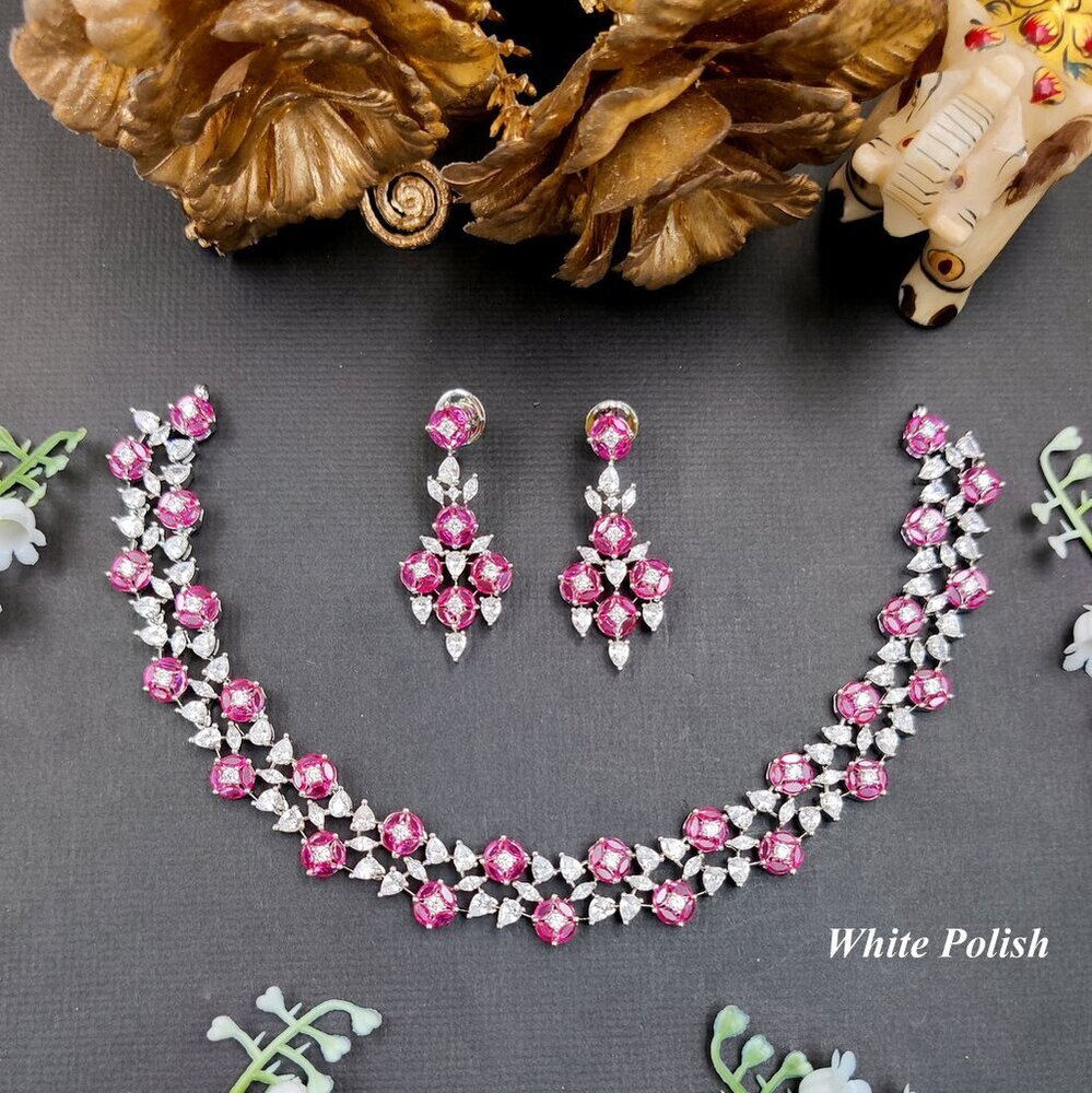 Trendy Shiny AD Necklace Set