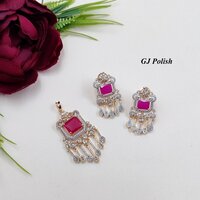 Fashionable American Diamond Locket set