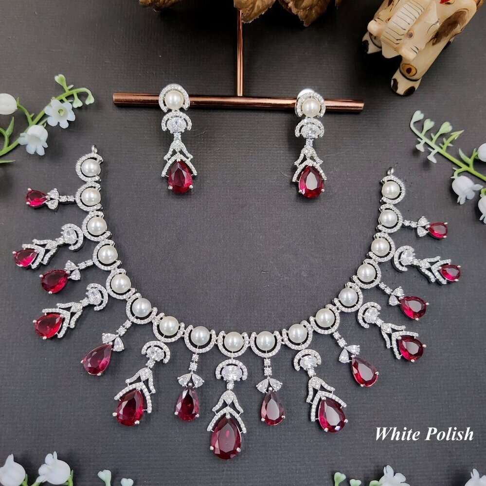 AD Pearl charm Necklace