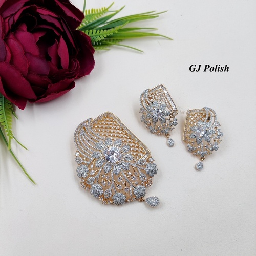 Designer Party Wear American Diamond Locket Set