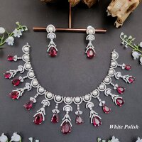 Designer Party Wear American Diamond Locket Set - Gender: Women