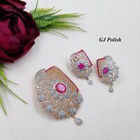 Designer Party Wear American Diamond Locket Set