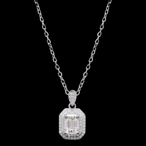 Moissanite Pendant - Diamond Cut: Good