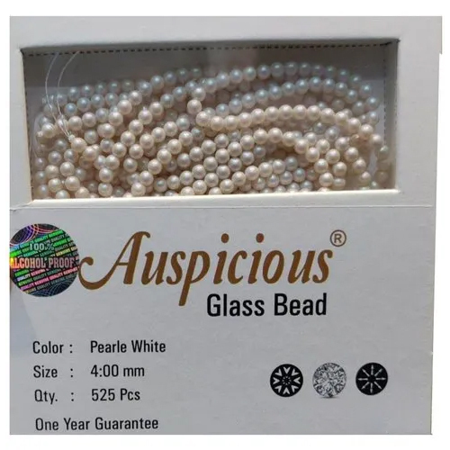 4mm White Pearl Glass Bead