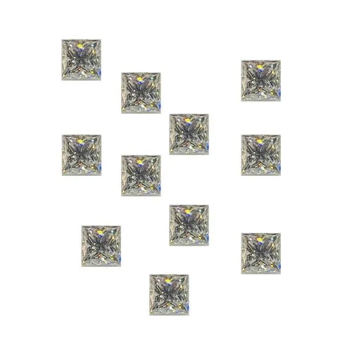 Glossy Gra Square Moissanite Diamond - Diamond Color: Natural