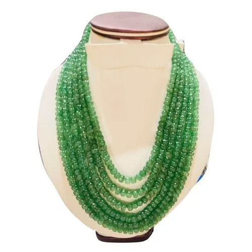 Green Aventurine Gemstone Necklace - Shape: Round