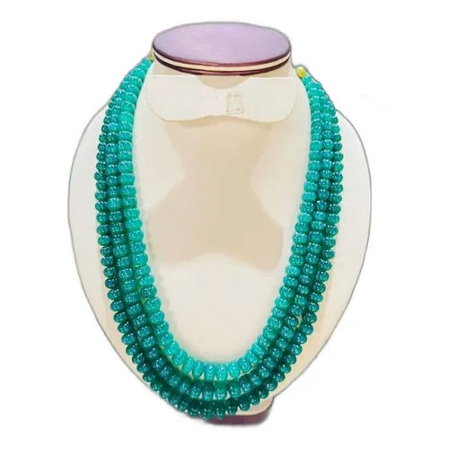 Green Onyx Stone Necklace - Shape: Round