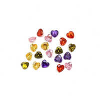 Cz Colour Hearts - Cubic Zirconia, Standard Size, Multicoloured Heart Cut - Polished High Shine, Vibrant Sparkling Addition To Jewelry Collection