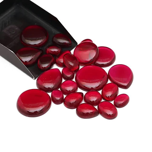 Ruby Emitation Cabs - Shape: Round Brilliant Cut