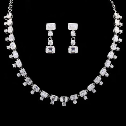 White Moissanite Necklace - Size: Standard Size