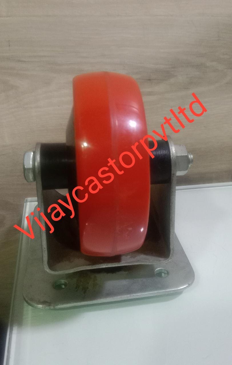 Spinning Castor Wheel - Nylon Material 60 Mm Wheel Size Red Color 25 Kg Weight | Industrial Use Plated Finish Various Sizes Available