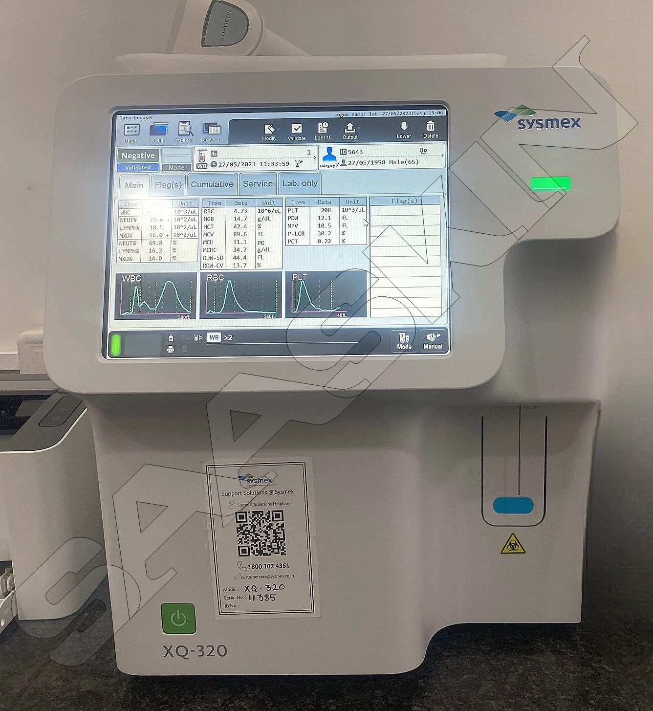 Sysmex Xq-320 Automated Hematology Analyzer
