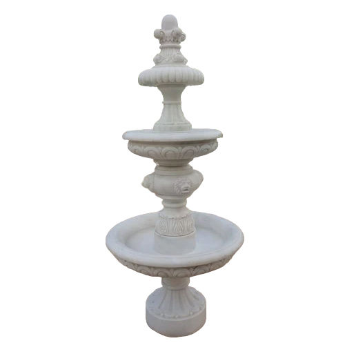 Makrana White Marble Water Fountain - Color: As Per Requirement