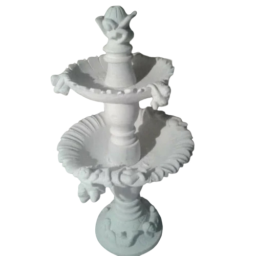 2.3 Feet White Marble Garden Fountain - Color: As Per Requirement