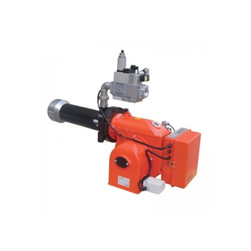 M Series 1 Two Stage Gas Burner - High-Quality Steel, Custom Size, Striking Orange and Black Color | Efficient Fire Tube Structure, Natural Circulation Type for Industrial Use