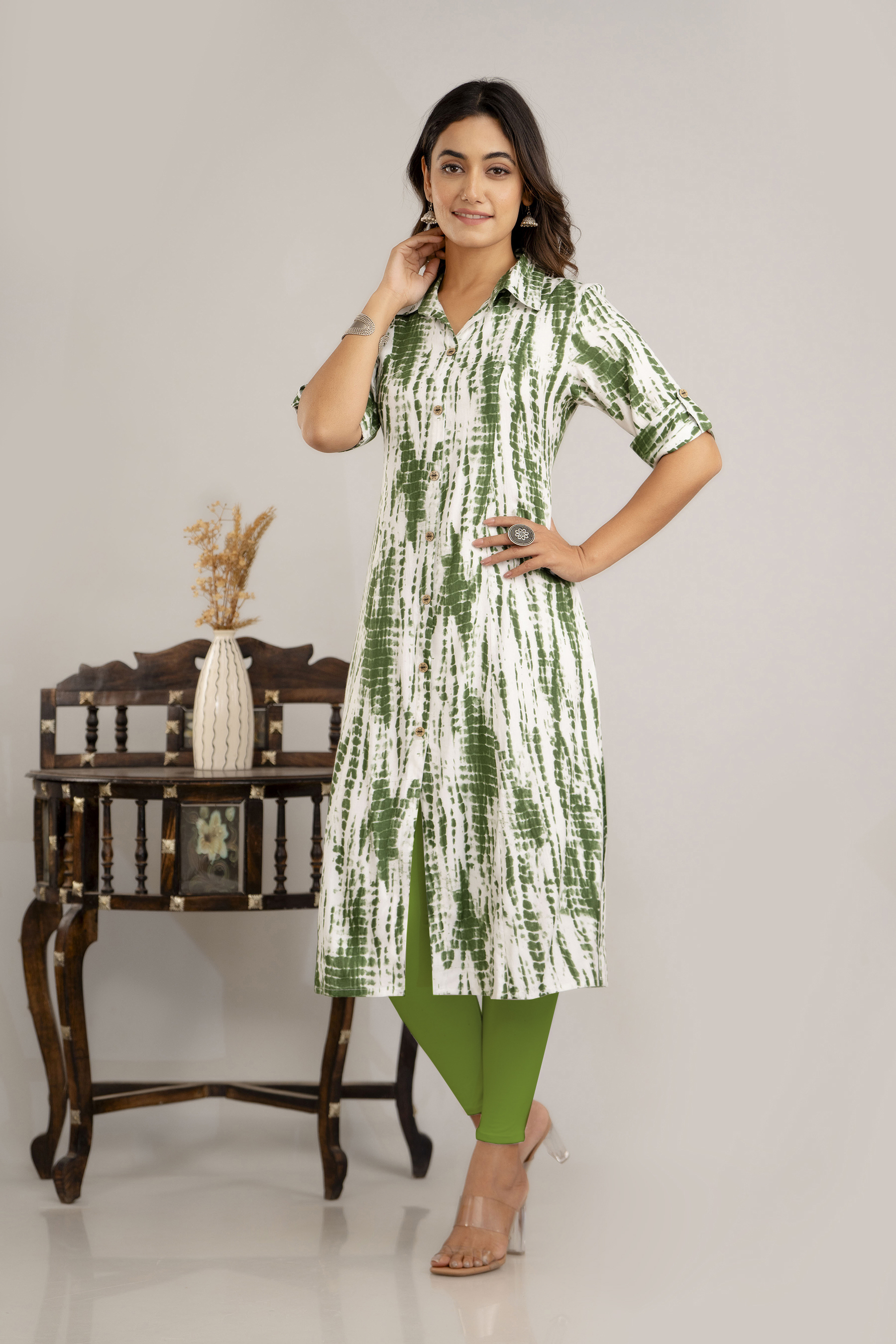 Green Rayon Kurti