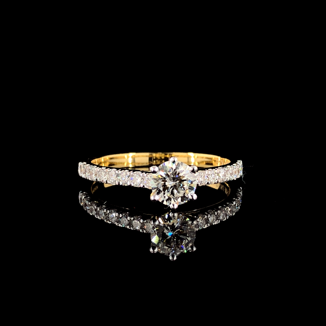 18kt Diamond Gold Solitaire Ring With Lab Grown - Diamond Carat Weight: 1.50 Carat
