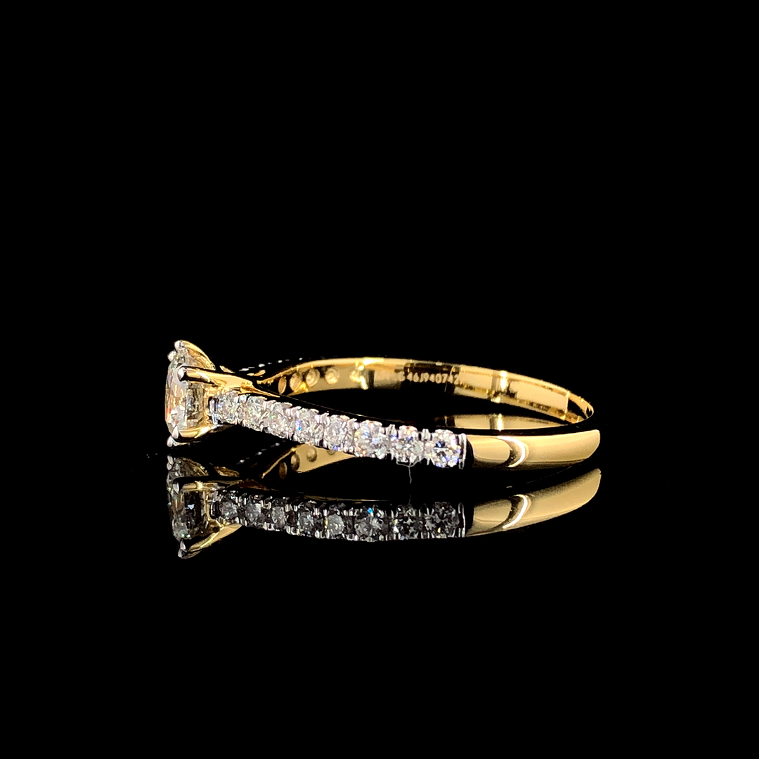 18kt Diamond Gold Solitaire Ring With Lab Grown - Diamond Carat Weight: 1.50 Carat