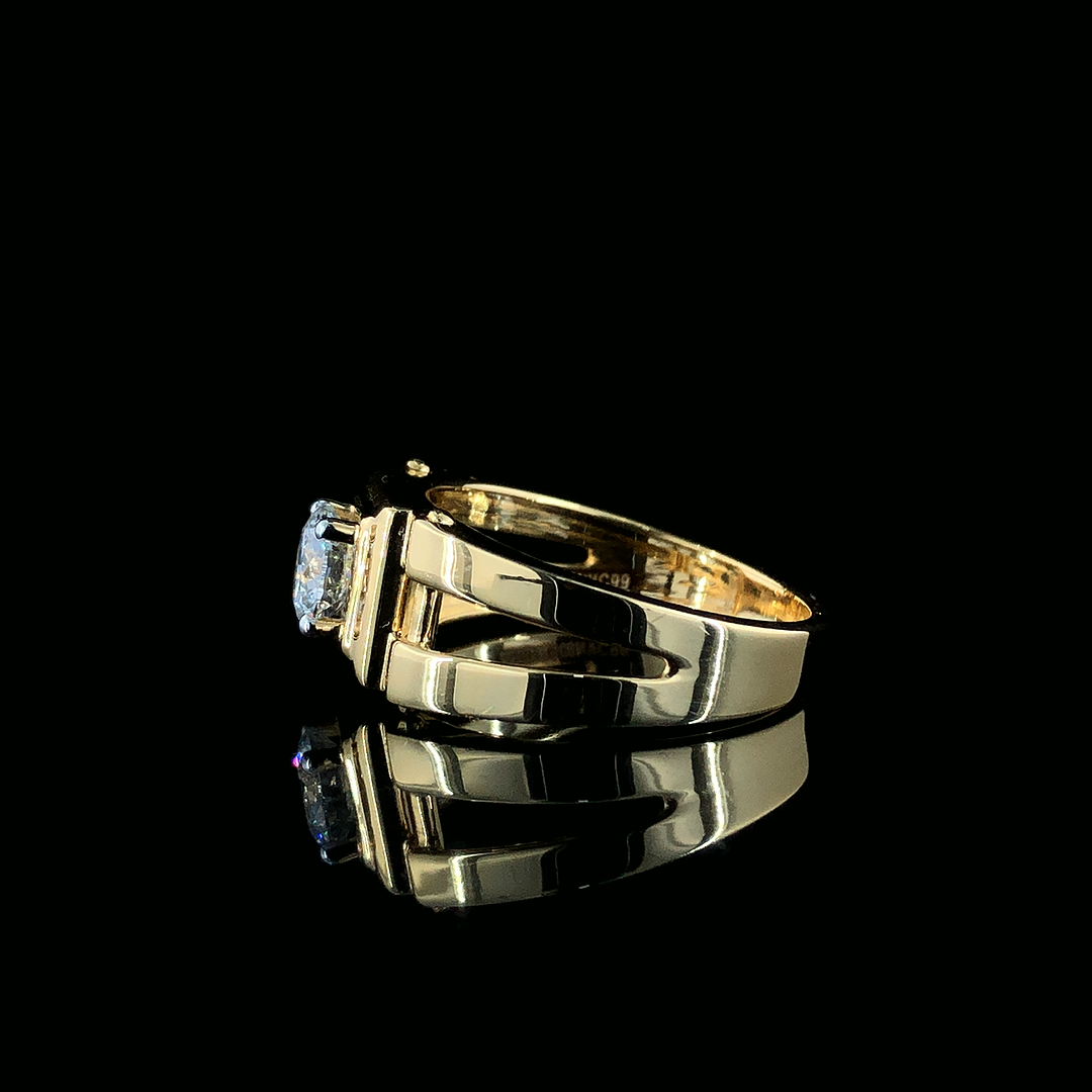 1.00 Carat Lab-grown Diamond Ring In 18kt Yellow Gold - Diamond Cut: Excellent