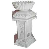 White Marble Tulsi Pot Stand - Product Type: Model