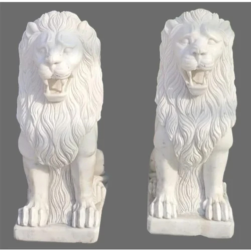White Makrana Marble Animal Statue