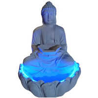 Led Grey Stone Budhha Statue - Color: White