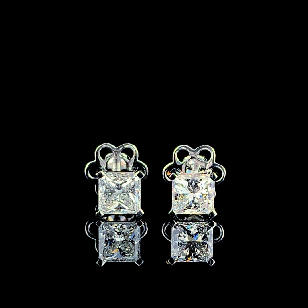 Princess Cut Diamond Stud Earrings