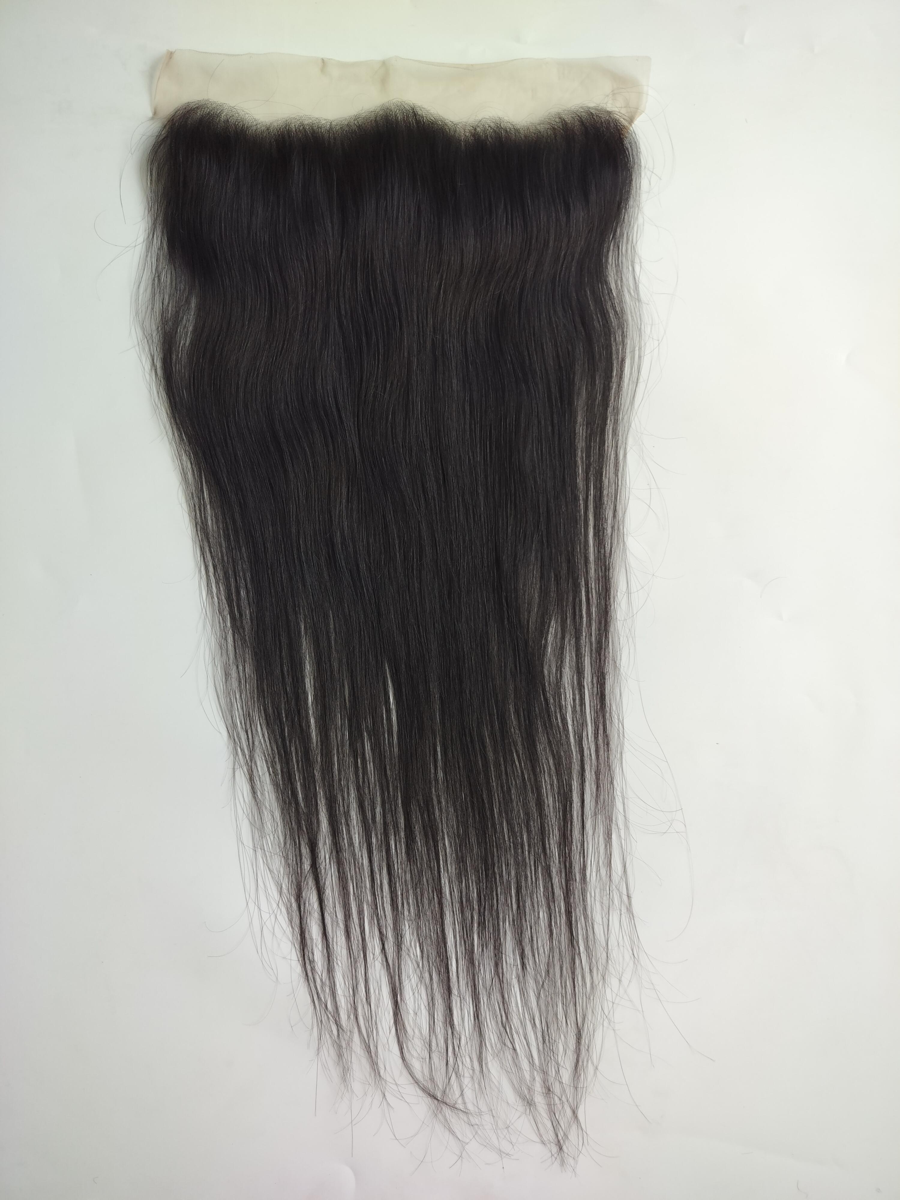 Indian Wholesale Transparent lace 13x6 Natural straight Human hair Frontal