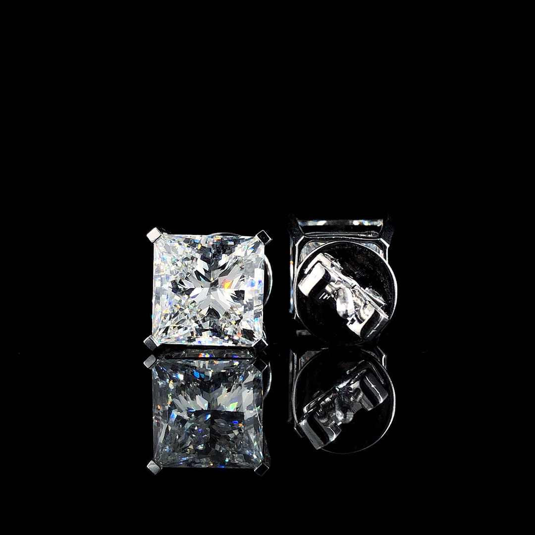 Princess Cut Diamond Stud Earrings