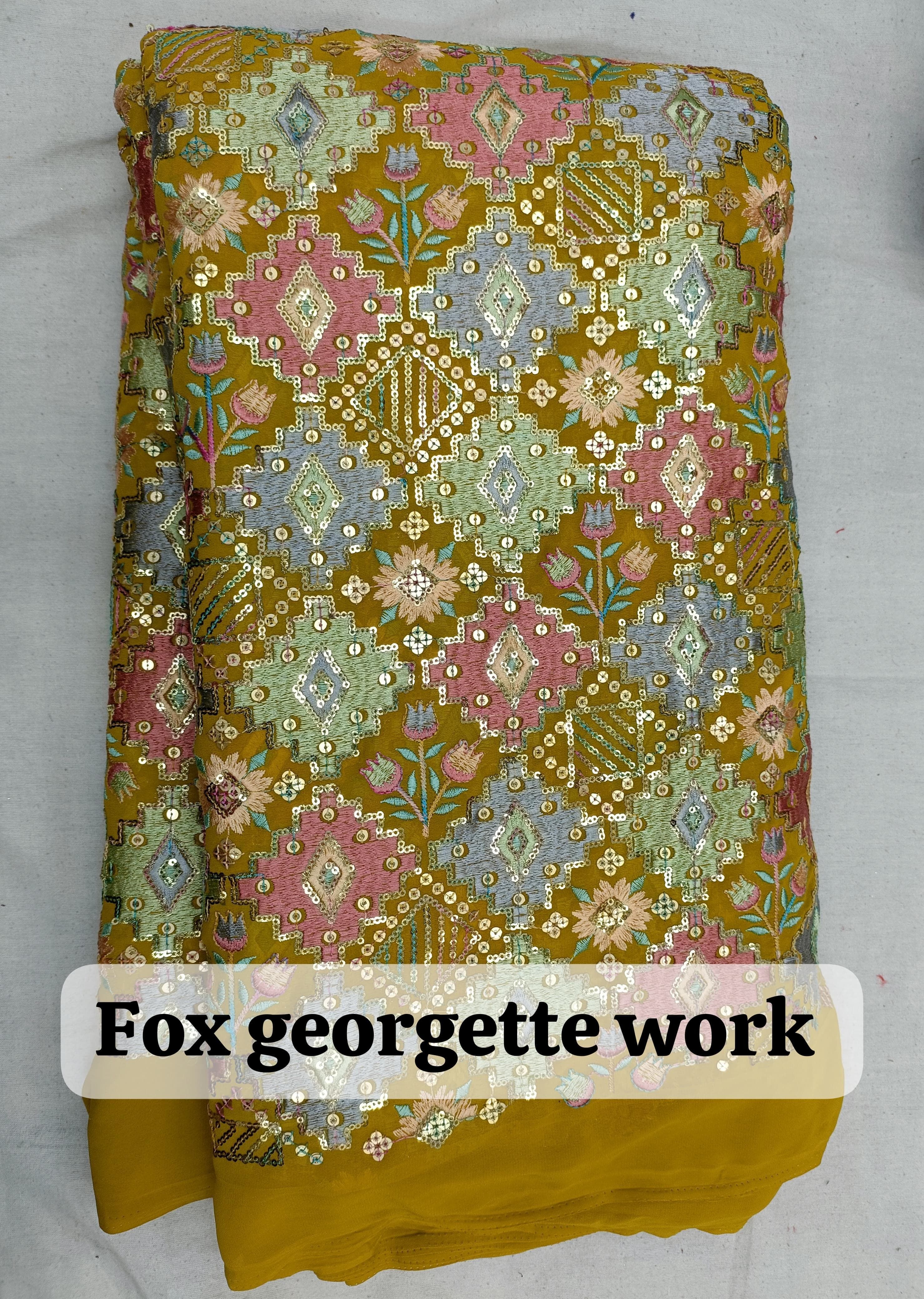 FOX  GEORGETTE heavy WORK FABRIC