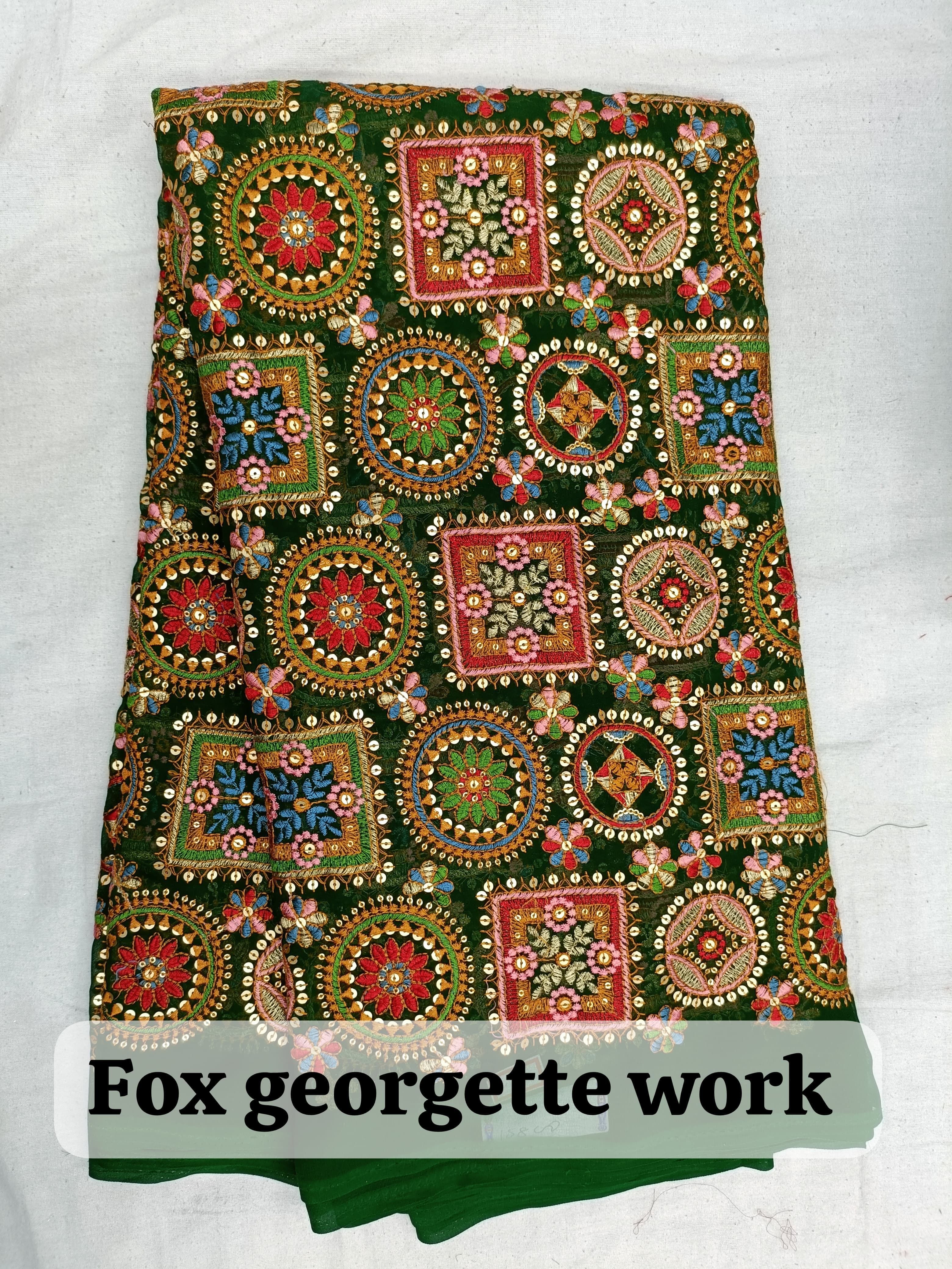 FOX  GEORGETTE heavy WORK FABRIC