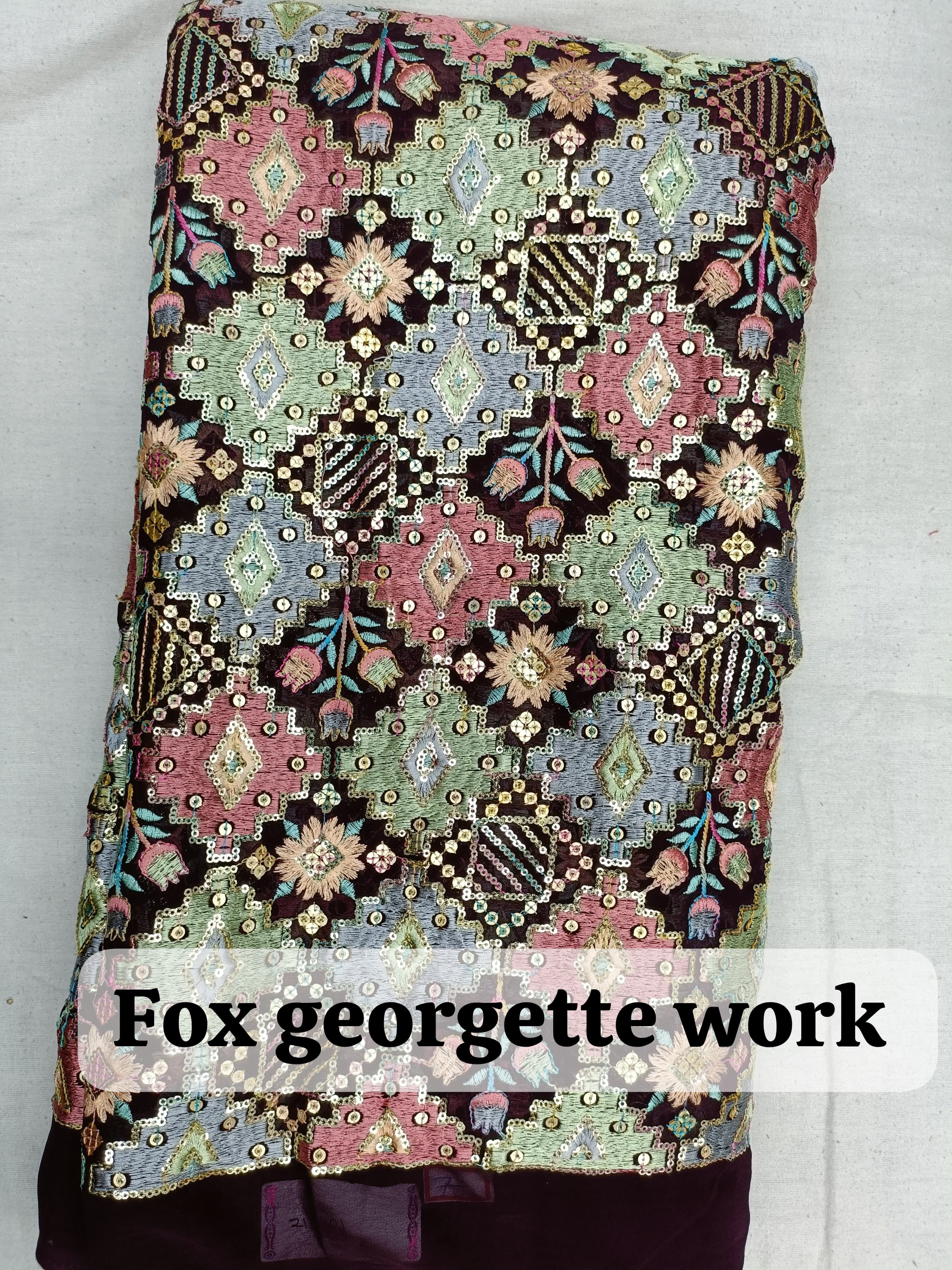 FOX  GEORGETTE heavy WORK FABRIC