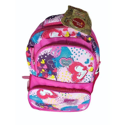 Pink Printed School Bag