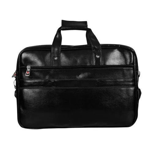 Black Leather Laptop Bag - Design: Customized