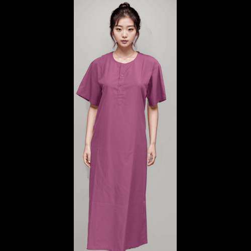 Patient Gown 3 Button Persian Pink