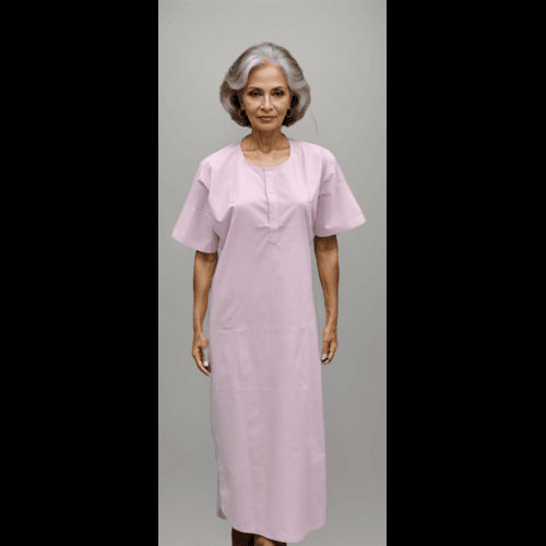 Patient Gown 3 Button Pink Lining