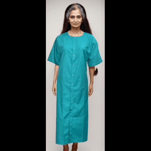 Patient Gown Full Button Sea Green