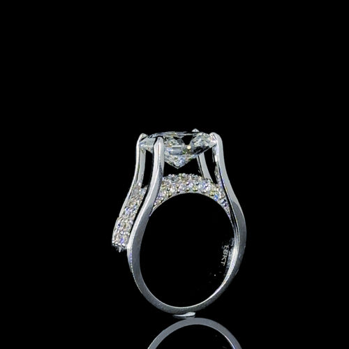 3.77Carat Oval Solitaire Diamond Ring 18KT White Gold | SK Diam | Lab Grown Diamond