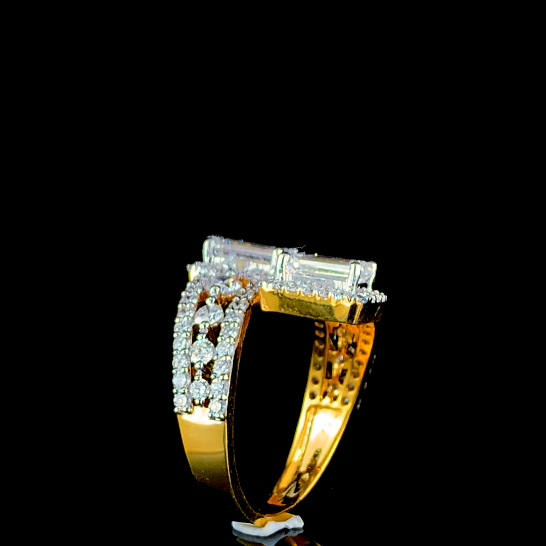 Emerald Diamond Ring - Color: Silver